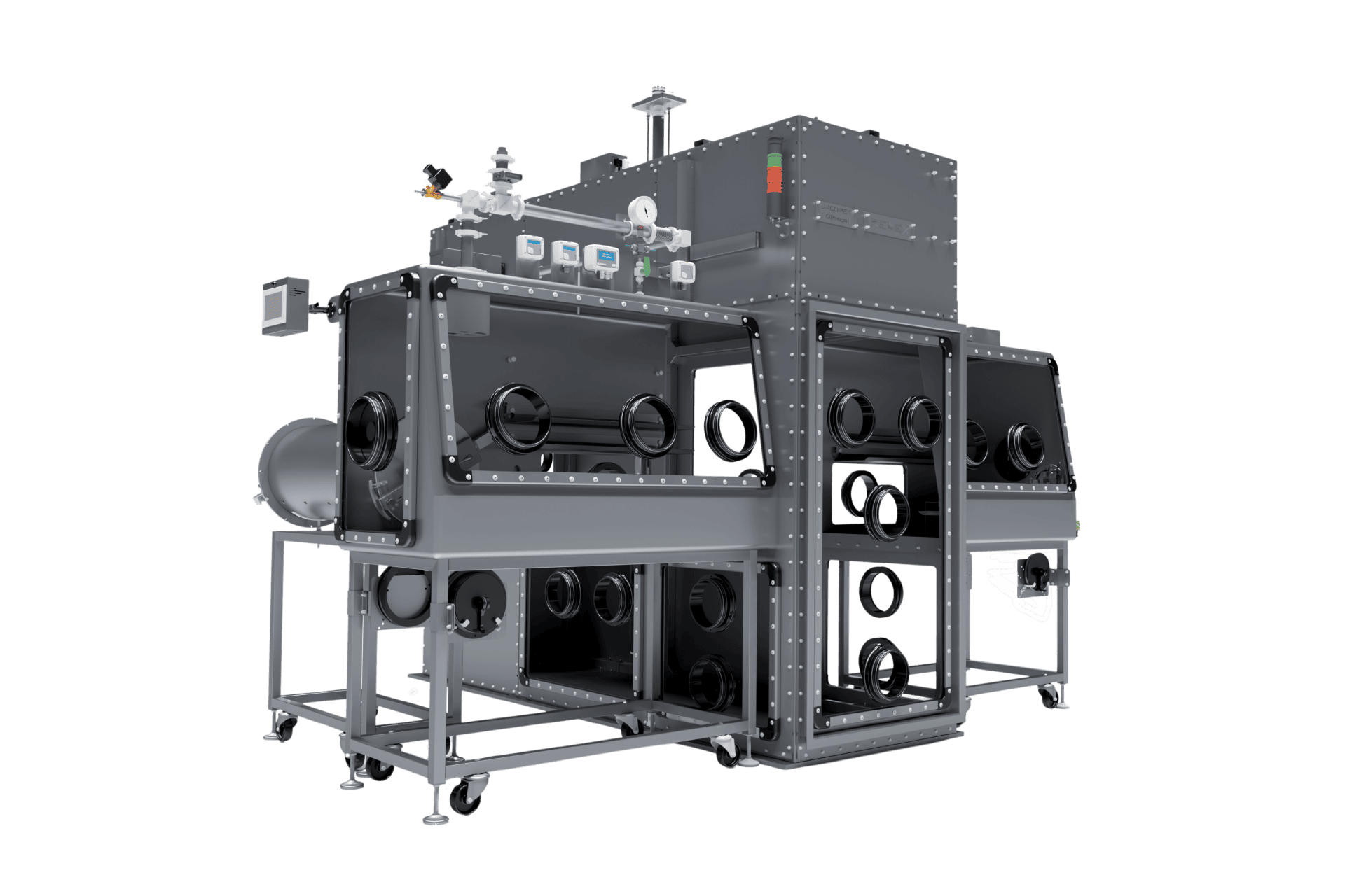 Gmega Jacomex inert gas groot glovebox-systeem onder positieve of negatieve druk